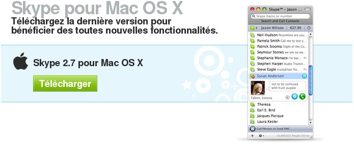 Skype download page from MacOSX running computer